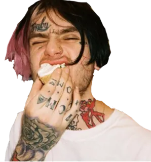 🍔 Lil Peep แร็ปเปอร์, นักดนตรี, นักร้อง, lil peep, คัพเค้ก, รอยสัก telegram sticker