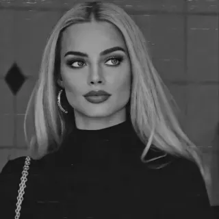 🖤 Margot Robbie actress, blonde, portrait, woman, celebrity telegram sticker