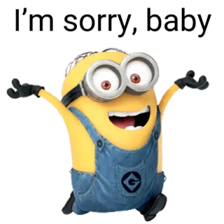 😬 Minion Despicable Me cartoon, yellow, funny, cute, animation telegram sticker