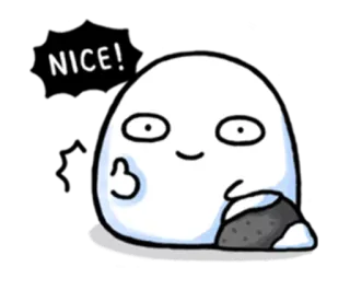 👍 NICE! lindo, burbuja, agradable, pulgar arriba, dibujos animados whatsapp sticker