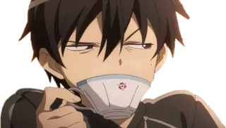 😒 Kirito Sword Art Online anime, kirito, sword art online, drinking tea, video game, isekai, fantasy telegram sticker