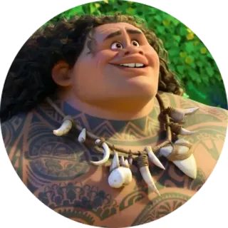 😃 Maui Moana Disney, Cartoon, Held, Halbgott, Tattoo whatsapp sticker