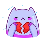 💔 triste, cuore spezzato, cuore infranto, solo, carino, gatto telegram sticker