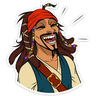 😂 Jack Sparrow Pirates of the Caribbean Jack Sparrow, pirate, funny, movie, cartoon, illustration telegram sticker
