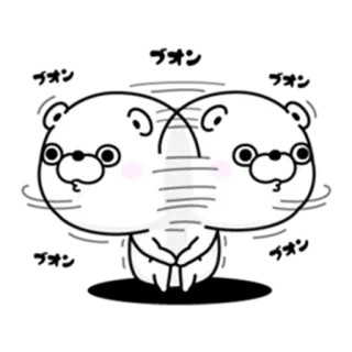 🙅 ブオン животное, мультфильм, стикер, милый, очки, каваий, выдра whatsapp sticker