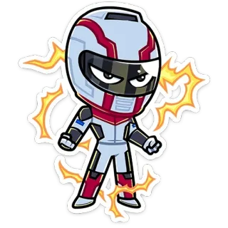 😠 adesivo, corsa, casco, cartone animato, motorsport, pilota telegram sticker