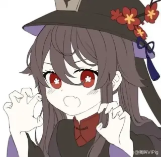 😈 Hu Tao Genshin Impact Anime, Genshin Impact, Hu Tao, Süß, Kawaii telegram sticker