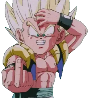 👊 Gotenks Dragon Ball Z Dragon Ball Z, Gotenks, anime, middle finger, offensive, cartoon telegram sticker