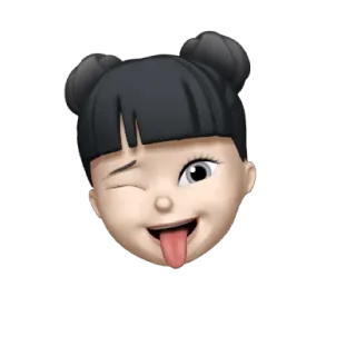 👧 Эмодзи, Лицо, Подмигивание, Язык, Весело, Милый telegram sticker