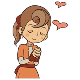 💕 캐릭터, 만화, 스티커, 소녀, 하트, 사랑, 귀여운 whatsapp sticker