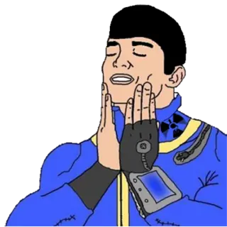 😸 Fallout, Videojuego, Meme, Satisfacción, Vault Boy telegram sticker