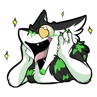 ✨ furry, character, cartoon, animal, sparkles whatsapp sticker