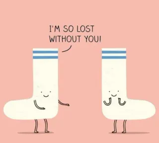 🐣 I'M SO LOST WITHOUT YOU! Socken, verloren, traurig, süß, Cartoon, lustig whatsapp sticker