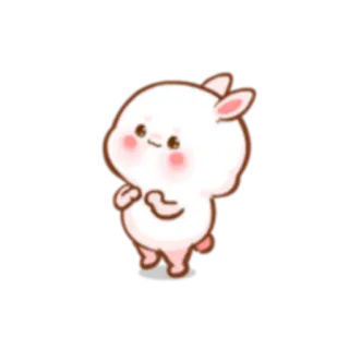 😍 królik, słodki, kawaii, zwierzę, naklejka, królik whatsapp sticker