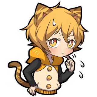😳 애니메이션, 고양이, 카와이, 귀여운, 스티커, 치비 telegram sticker