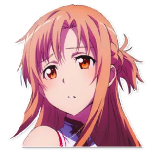 😮 Asuna Yuuki Sword Art Online 애니메이션, 검, 아트, 온라인, 소녀, 캐릭터 telegram sticker