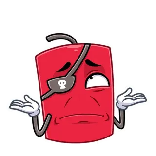 🤷‍♂️ pirata, adesivo, vermelho, desenho animado, confuso, questionando whatsapp sticker
