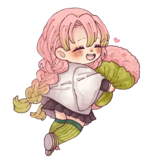 💖 Mitsuri Kanroji Demon Slayer 动漫, 漫画, 可爱, 女孩, 鬼灭之刃 whatsapp sticker