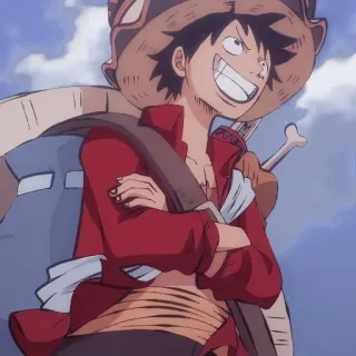 😏 Luffy One Piece Luffy, One Piece, animé, pirate, aventure, dessin animé telegram sticker