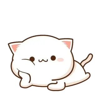 ✨ mèo, dễ thương, kawaii, động vật, trắng, thú cưng telegram sticker