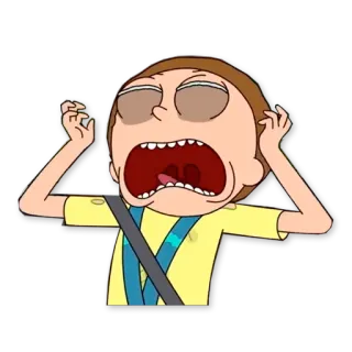 😵 Morty Rick and Morty dibujos animados, animado, expresivo, divertido, comedia telegram sticker