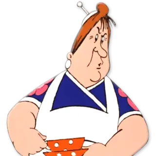 🤨 Мультфильм, Женщина, Злая, Фартук, Красный whatsapp sticker