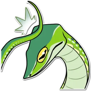 😑 serpiente, verde, animal, reptil, dibujo animado whatsapp sticker