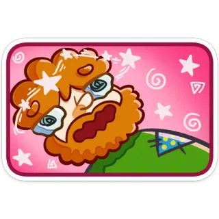 😕 tonto, desenho animado, personagem, estrelas, redemoinhos, engraçado whatsapp sticker
