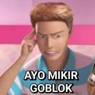 😆 AYO MIKIR GOBLOK Meme, lucu, ekspresi, berpikir, kartun, Goblog telegram sticker