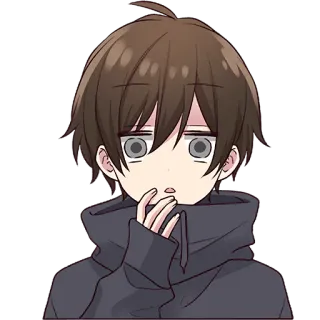 😱 anime, menino, surpreso, chocado telegram sticker