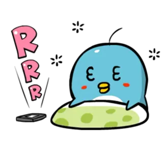 😚 RRR fofo, azul, bolha, desenho animado telegram sticker