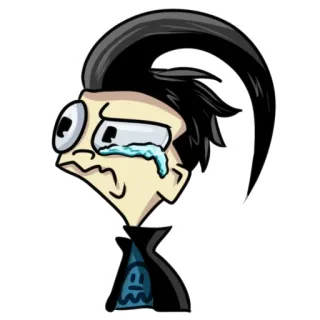 😢 Zim Invader Zim invader zim, zim, crying, cartoon, alien telegram sticker