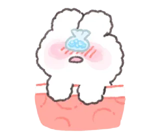 💬 coelho, doente, dor de cabeça, bolsa de gelo, fofo, desenho animado whatsapp sticker