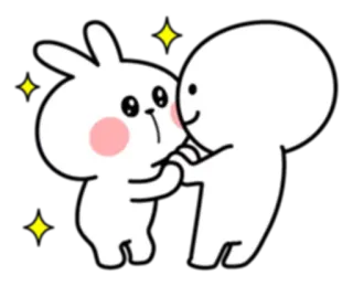 😍 lapin, amour, mignon, dessin animé, animal telegram sticker