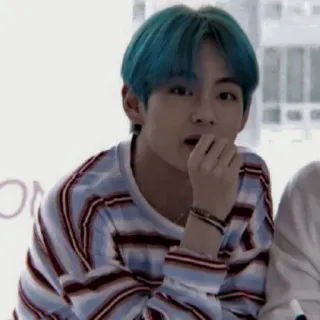 ⚔ V K-Pop, BTS, Idol, Koreanisch, Sänger, blaue Haare, V, Kim Taehyung telegram sticker