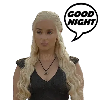 🛌 Daenerys Targaryen Game of Thrones GOOD NIGHT daenerys targaryen, game of thrones, buona notte, serie tv, personaggio, emilia clarke telegram sticker