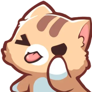 😜 gato, pulgares abajo, no me gusta, lindo, animal, dibujos animados telegram sticker