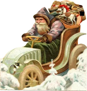 🎁 Santa Claus Babbo Natale, Natale, Vintage, Auto, Neve, Vacanze whatsapp sticker