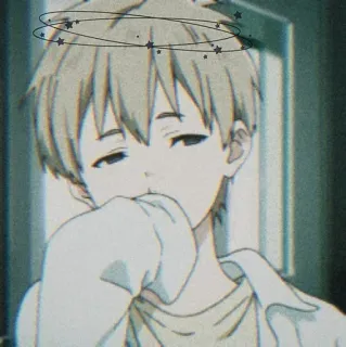 💈 anime boy, aesthetic, stars, cartoon, illustration, bored telegram sticker