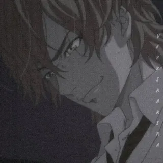 🖤 VEZZIRARIA anime, man, smirk, hair, face, portrait telegram sticker