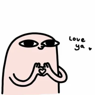 ❤ Love ya cinta, hati, imut, kartun telegram sticker