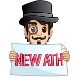 📰 NEW ATH new, ath, celebration, achievement, monocle, top hat, cryptocurrency whatsapp sticker