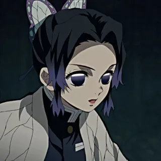 😡 Shinobu Kocho Demon Slayer 애니메이션, 코쵸우 시노부, 귀멸의 칼날, 나비, 보라색 telegram sticker