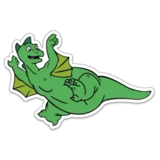 🛫 smok, kreskówka, zwierzę, zielony, fantasy, słodki telegram sticker