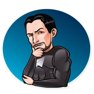 🤔 uomo, ritratto, cartone animato, pensare, personaggio, espressione telegram sticker