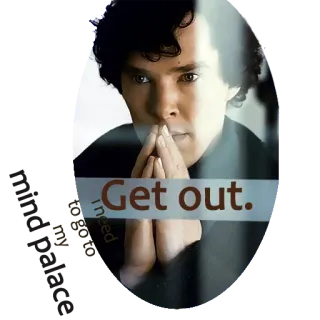 😰 Sherlock Holmes Sherlock Get out. sherlock, benedict cumberbatch, serie tv, get out telegram sticker