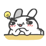 😙 conejo, dibujos animados, lindo, idea, bombilla, presumido whatsapp sticker