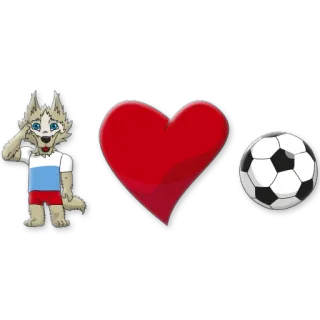❤ Zabivaka Wolf, Fußball, Fußball, Herz, Maskottchen, Russland, Zabivaka telegram sticker