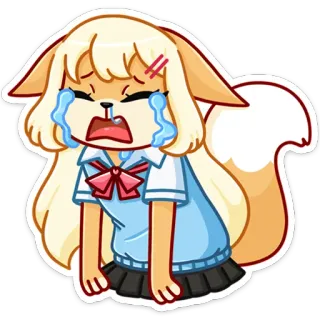 😭 泣く, 悲しい, アニメ, 漫画, 女の子, 涙, 可愛い whatsapp sticker