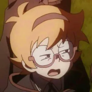 😒 Constanze Amalie von Braunschbank-Albrechtsberger Little Witch Academia Anime, Strega, Constanze, Occhiali telegram sticker